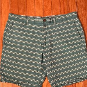 Banana Republic Men's Striped Shorts in Teal and White